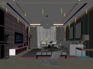 stylish avant-garde living room design 19 3D Model