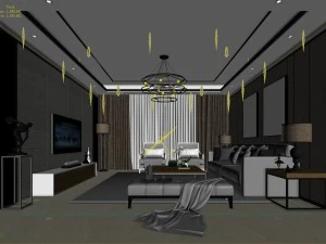 stylish avant-garde living room design 19 3D Model