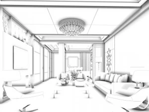 stylish avant-garde living room design 20 3D Model
