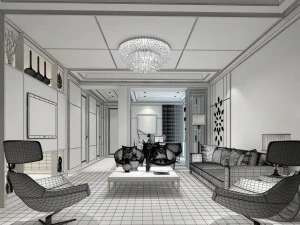 stylish avant-garde living room design 20 3D Model
