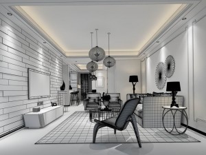 stylish avant-garde living room design 21 3D-Modell