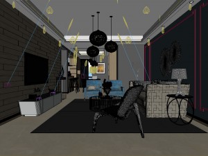 stylish avant-garde living room design 21 3D-Modell