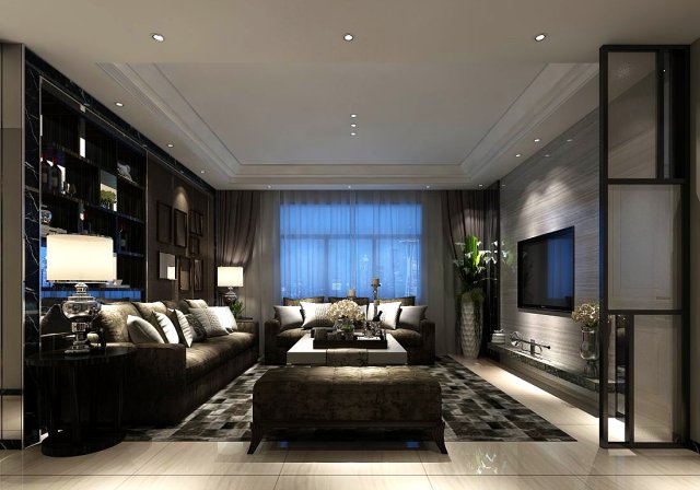 stylish avant-garde living room design 22 3D Модель .c4d .max .obj .3ds .fbx .stl .blend 