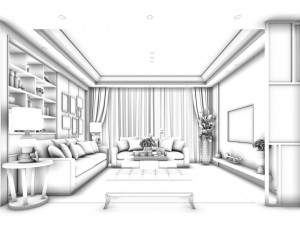stylish avant-garde living room design 22 3D Модель