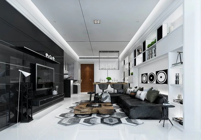 stylish avant-garde living room design 23 3D Model .c4d .max .obj .3ds .fbx .stl .blend