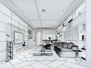 stylish avant-garde living room design 23 3D Model