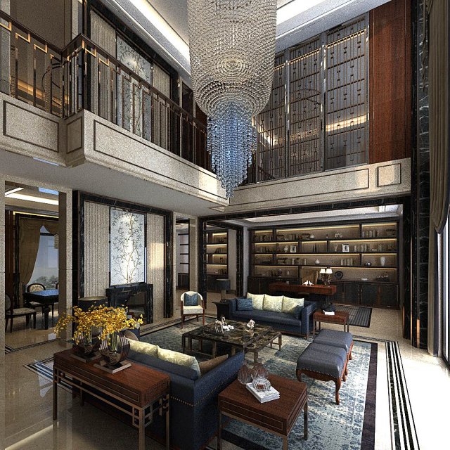 stylish avant-garde living room design 24 Modelo 3D .c4d .max .obj .3ds .fbx .stl .blend 
