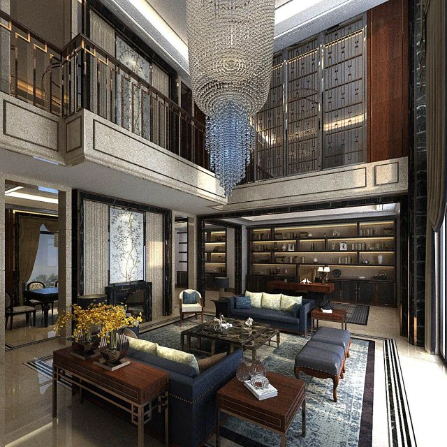 stylish avant-garde living room design 24 3D Model .c4d .max .obj .3ds .fbx .stl .blend