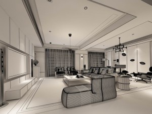 stylish avant-garde living room design 25 3D Модель