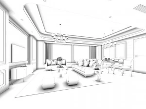 stylish avant-garde living room design 26 3D Model