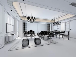 stylish avant-garde living room design 26 3D Model