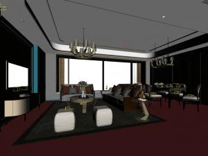 stylish avant-garde living room design 26 3D Model