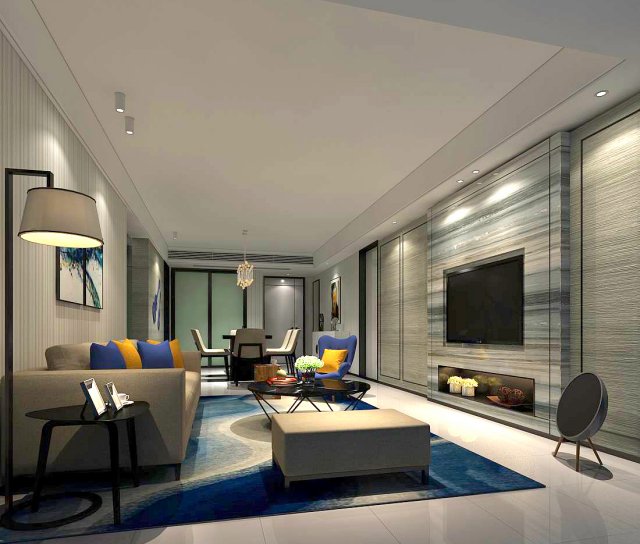 stylish avant-garde living room design 28 Modelo 3D .c4d .max .obj .3ds .fbx .stl .blend 