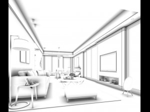 stylish avant-garde living room design 28 Modelo 3D