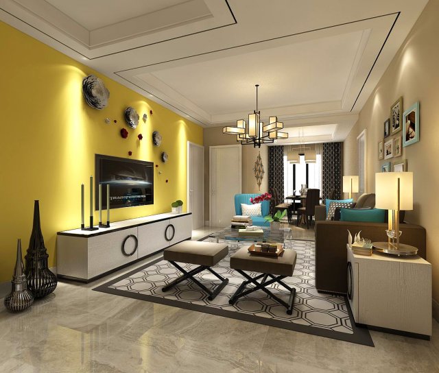 stylish avant-garde living room design 29 Modèle 3D .c4d .max .obj .3ds .fbx .stl .blend 