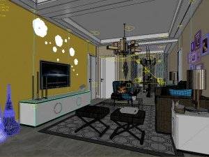 stylish avant-garde living room design 29 3D Model