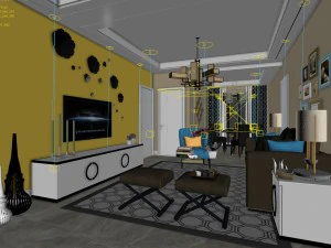 stylish avant-garde living room design 29 3D Model