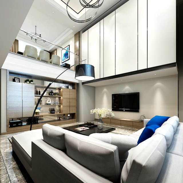 stylish avant-garde living room design 30 Modelo 3D .c4d .max .obj .3ds .fbx .stl .blend 