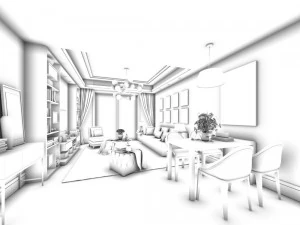stylish avant-garde living room design 31 3D Model