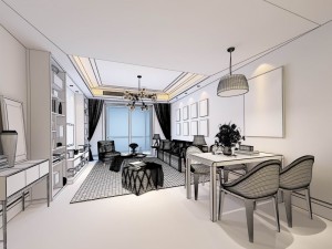 stylish avant-garde living room design 31 Modello 3D