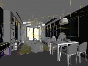 stylish avant-garde living room design 31 Modello 3D