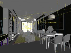 stylish avant-garde living room design 31 3D Model