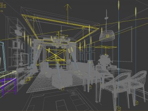 stylish avant-garde living room design 31 Modello 3D