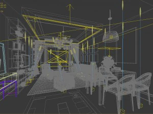 stylish avant-garde living room design 31 3D Model
