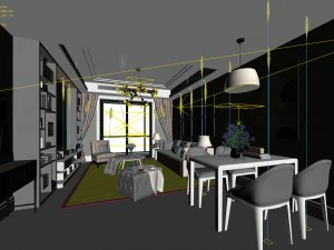 stylish avant-garde living room design 31 3D Model