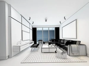 stylish avant-garde living room design 32 3D Model