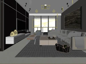 stylish avant-garde living room design 32 3D Model