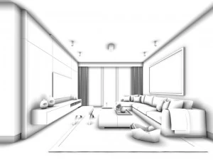 stylish avant-garde living room design 32 3D Model