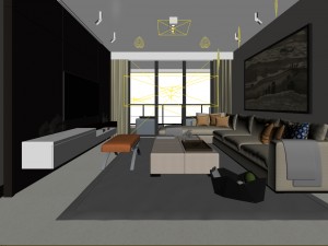 stylish avant-garde living room design 32 3D Модель