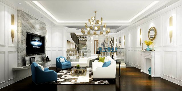stylish avant-garde living room design 33 3D मॉडल .c4d .max .obj .3ds .fbx .stl .blend 