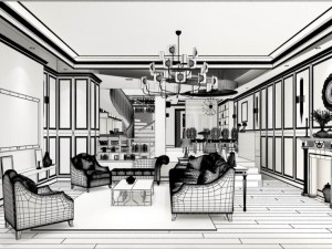 stylish avant-garde living room design 33 3D मॉडल