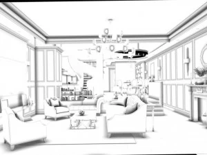 stylish avant-garde living room design 33 3D Model