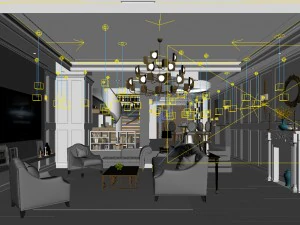 stylish avant-garde living room design 33 3D Model