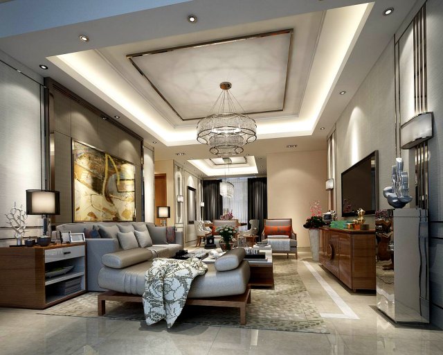stylish avant-garde living room design 34 Model 3D .c4d .max .obj .3ds .fbx .stl .blend 