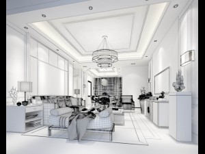 stylish avant-garde living room design 34 Model 3D