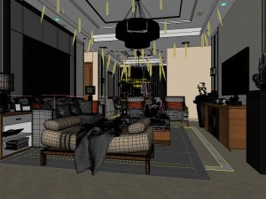 stylish avant-garde living room design 34 3D Model