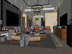 stylish avant-garde living room design 34 3D Model
