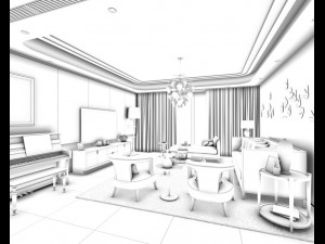 stylish avant-garde living room design 35 Modelo 3D