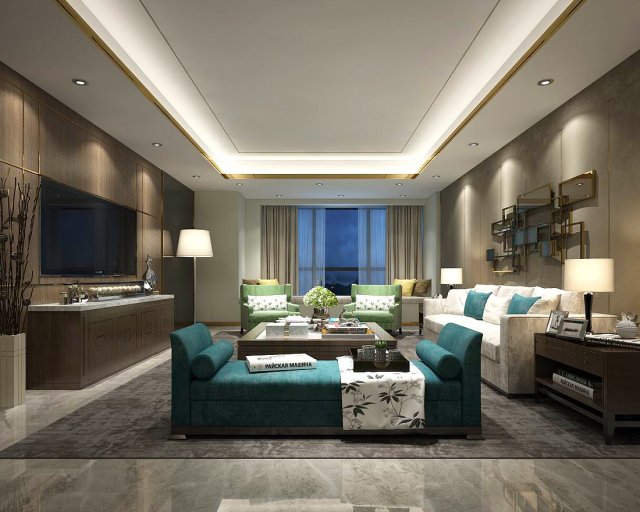 stylish avant-garde living room design 37 Model 3D .c4d .max .obj .3ds .fbx .stl .blend 