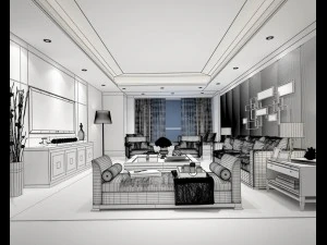stylish avant-garde living room design 37 3D Model