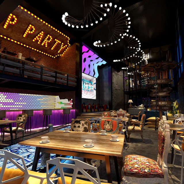 restaurant teahouse cafe drinks clubhouse 214 3D Модель .c4d .max .obj .3ds .fbx .stl .blend 
