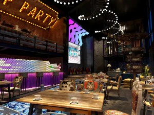 restaurante casa de ch&aacute; caf&eacute; bebidas clube 214 Modelo 3D