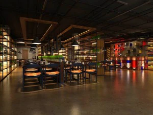 restaurante casa de ch&aacute; caf&eacute; bebidas clube 217 Modelo 3D