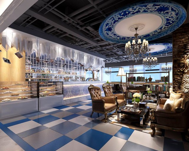 restaurant teahouse cafe drinks clubhouse 225 3D Model .c4d .max .obj .3ds .fbx .stl .blend 