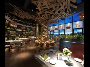 레스토랑 찻집 카페 음료수 클럽하우스 230 3D 모델