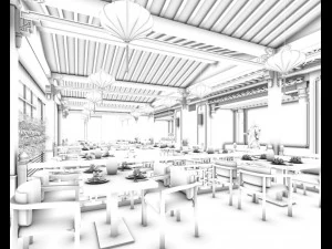 restaurant teahouse cafe drinks clubhouse 240 3D Model